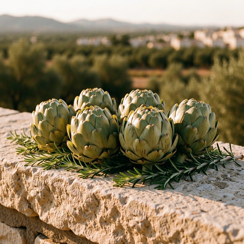 Fresh artichokes representing Murcia's food culture
